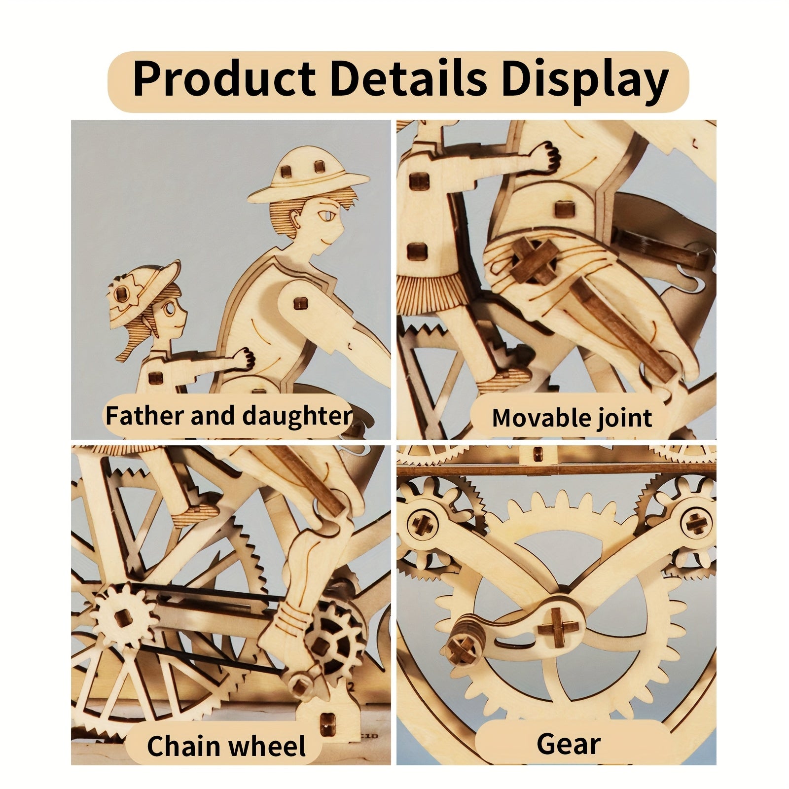 3D Wooden Puzzle DIY Model Kit Father Daughter Assembly Creative Decoration
