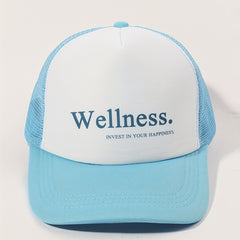 Wellness Printed Trucker Hat & Mesh Baseball Cap Adjustable Dad Hats
