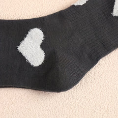 3 Pairs Heart Pattern Socks Mid Tube Stockings