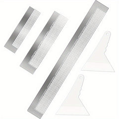 3pcs Diamond Painting Ruler Stainless Steel Tool With 216, 400, 800 Grids