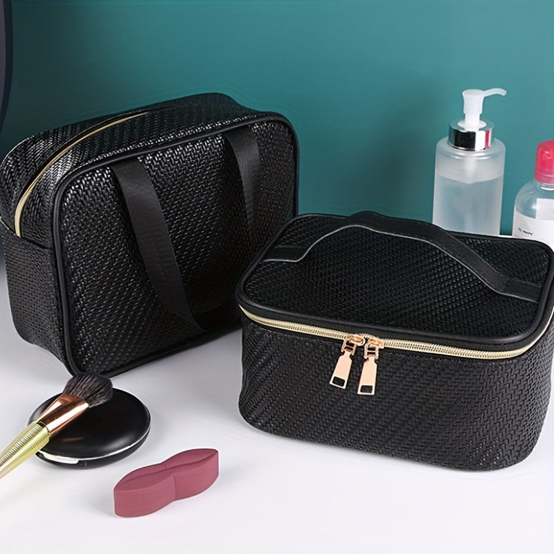 Portable Large Capacity Makeup Bag Organizer with Handle