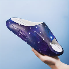 Men's Starry Sky Print Platform Slides