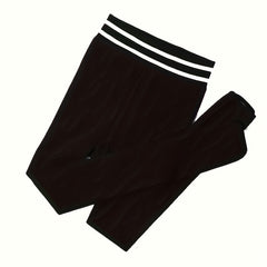 Striped Trim High Waist Slim Leggings Women's Stockings
