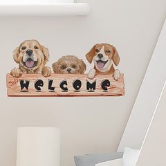 Dog Welcome Wood Sign for Front Door Outdoor Decor Home Porch Dogs Welcome