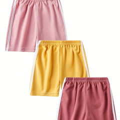 Girls Active Shorts Running Shorts With Side Taping