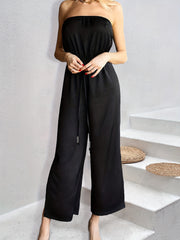 Boho Off Shoulder Wide Leg Jumpsuit