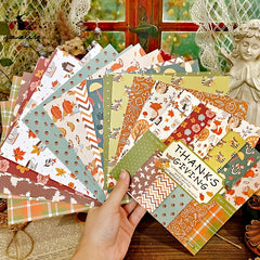 24pcs DIY Photo Album Paper Autumn Thanksgiving Background Paper