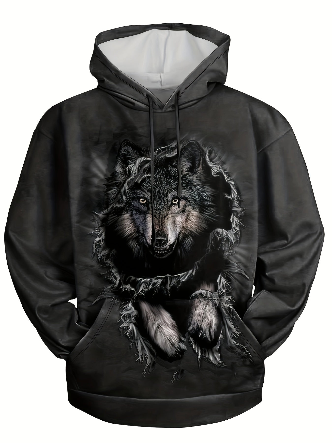 Wolf 3D Print Hoodies for Men Graphic Hoodie Comfy Loose Hooded Pullover
