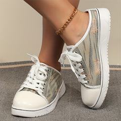 Women's Denim Flat Canvas Shoes Lightweight Low Top Sport Shoes