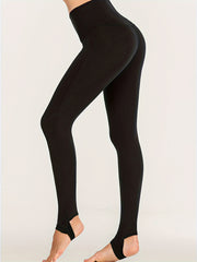 Women's High Waist Footless Yoga Leggings for Fitness and Workout