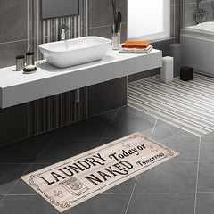 Laundry Room Runner Rug Non Slip Floor Mat Wooden Board Letter Hallway Entry Rug