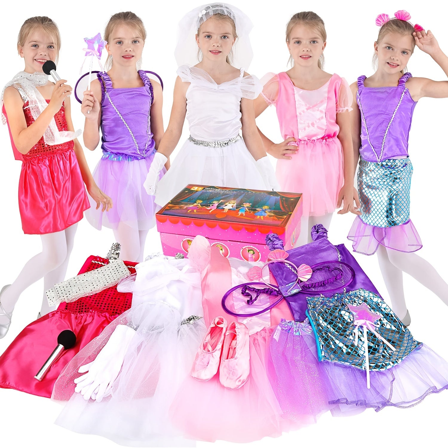 Girls Princess Dress Up Costume Set