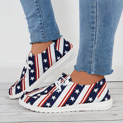 Women's Star Spangled Canvas Shoes Low Top Outdoor Shoes