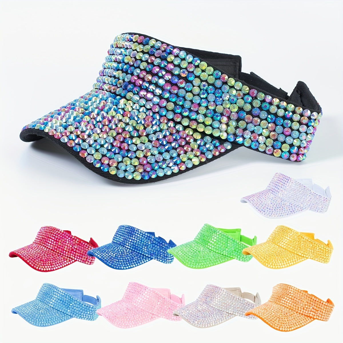 Y2K Candy Rhinestone Visor Hat UV Protection Baseball Cap