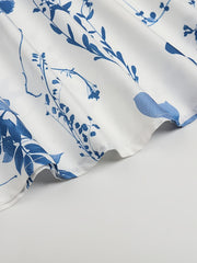 Floral V Neck Dress Short Sleeve Casual Summer Women's Clothing