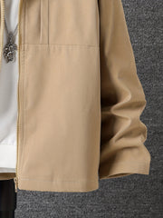 Boys Solid Hooded Warm Jacket Zip Up