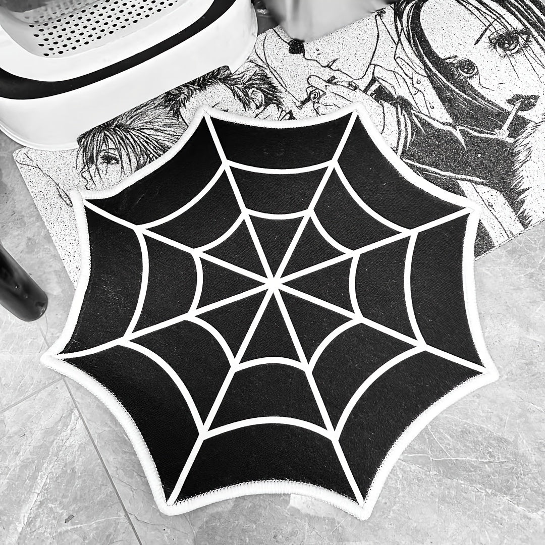 Gothic Cobweb Rug Doormat Halloween Funny Rug Personalized Decoration
