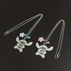 Ohana Means Family Boys Kids Laser Lettering Couple Jewelry Gift Necklace