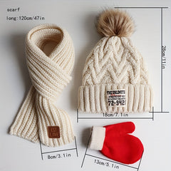 Kids Winter Hat Scarf Gloves Set for Boys Girls