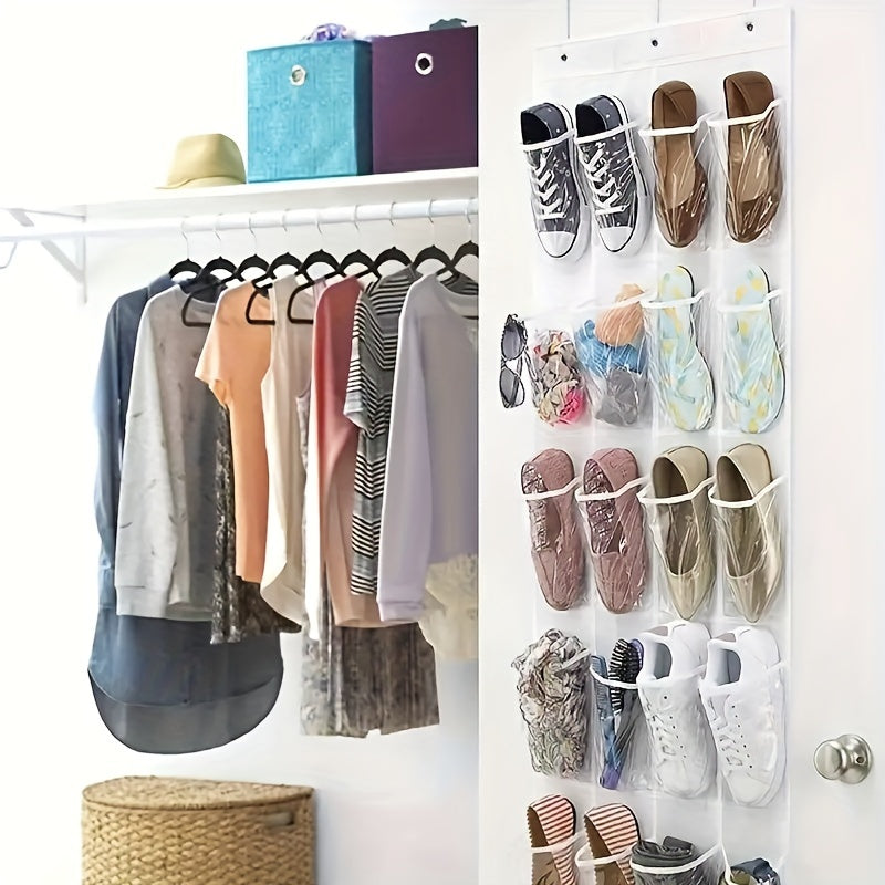 Over The Door Shoe Storage Hanging Bag 24 Grid Multifunctional Organizer