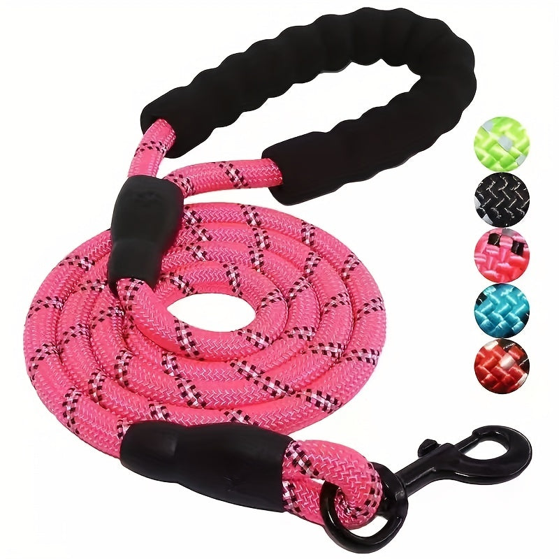 Reflective Dog Leash with Padded Handle for Strong Dogs