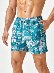 Men's Quick Dry Board Shorts With Mesh Lining & Pockets