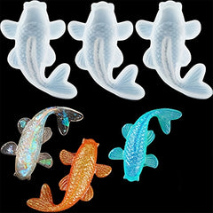 3 Koi Fish Silicone Molds Goldfish DIY Pendant Epoxy Molds