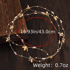 Golden Bridal Hair Vine Wedding Hair Accessory For Brides