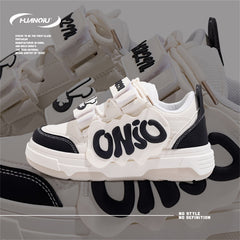 Women's Rabbit & Letter Pattern Skate Shoes Thick Sole Casual Sneakers