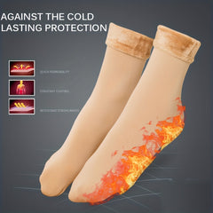 6 Pairs Plush Lined Socks Warm Mid Tube Women's Stockings