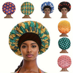 Women Cartoon Print Satin Bonnet Cap