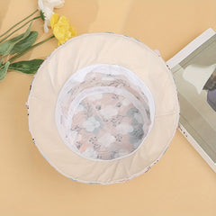 Mesh Flower Decor Bucket Hat Pink Printed Basin Hat For Women