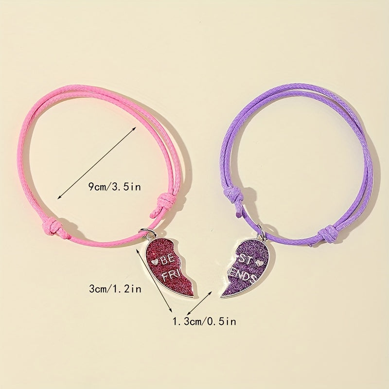 2pcs Kids Heart Bracelet, Children's Accessories