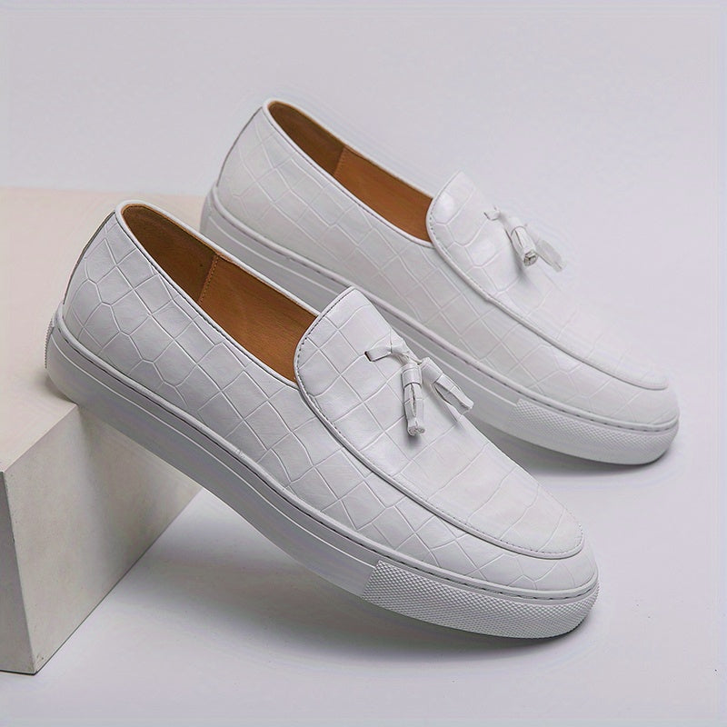 Women's Tassel Loafers Plaid Slip On Shoes Comfortable Walking Shoes