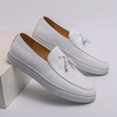 Women's Tassel Loafers Plaid Slip On Shoes Comfortable Walking Shoes