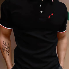 Men's Golf Shirt Arrow Pattern Short Sleeve Tennis Shirt