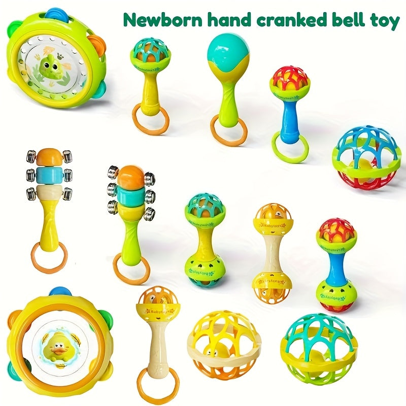 3-in-1 Sensory Toy Set for Children - Bell Ball, Grabbing Toy, Tambourine