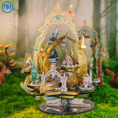 MU 3D Metal Puzzle Kit Angel Story Princess & Elf Series with Stand DIY Model Se