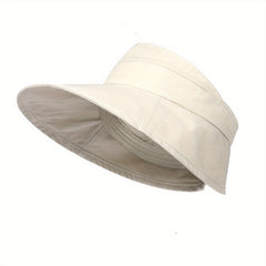 UV Protection Sun Hat Wide Brim Ponytail Visor UPF 50 Packable Sunshad