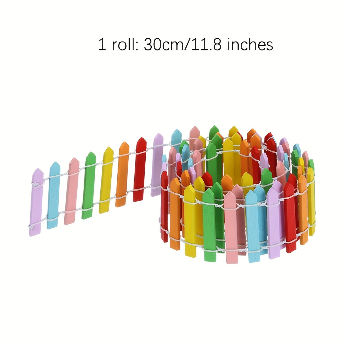 1 2 Mini Rainbow Fairy Garden Fence Dollhouse Decoration