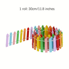 1 2 Mini Rainbow Fairy Garden Fence Dollhouse Decoration
