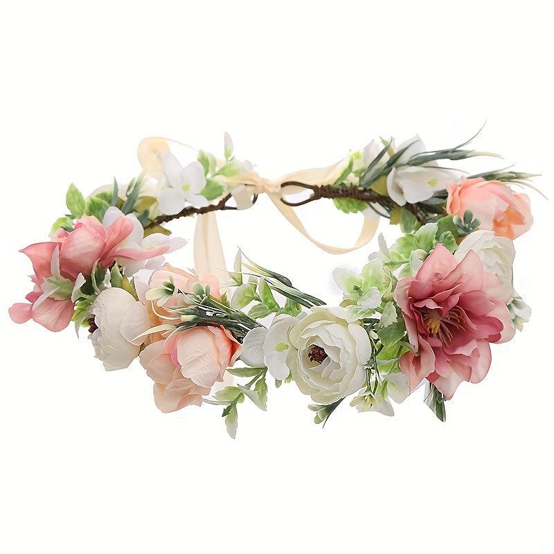 Girl s Simulated Rose Wreath Hair Accessories