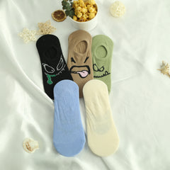Men's Monster Face Pattern Crew Socks - Street Style Cartoon Design