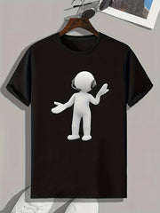 Men's Little Statue Print T-shirt for Summer