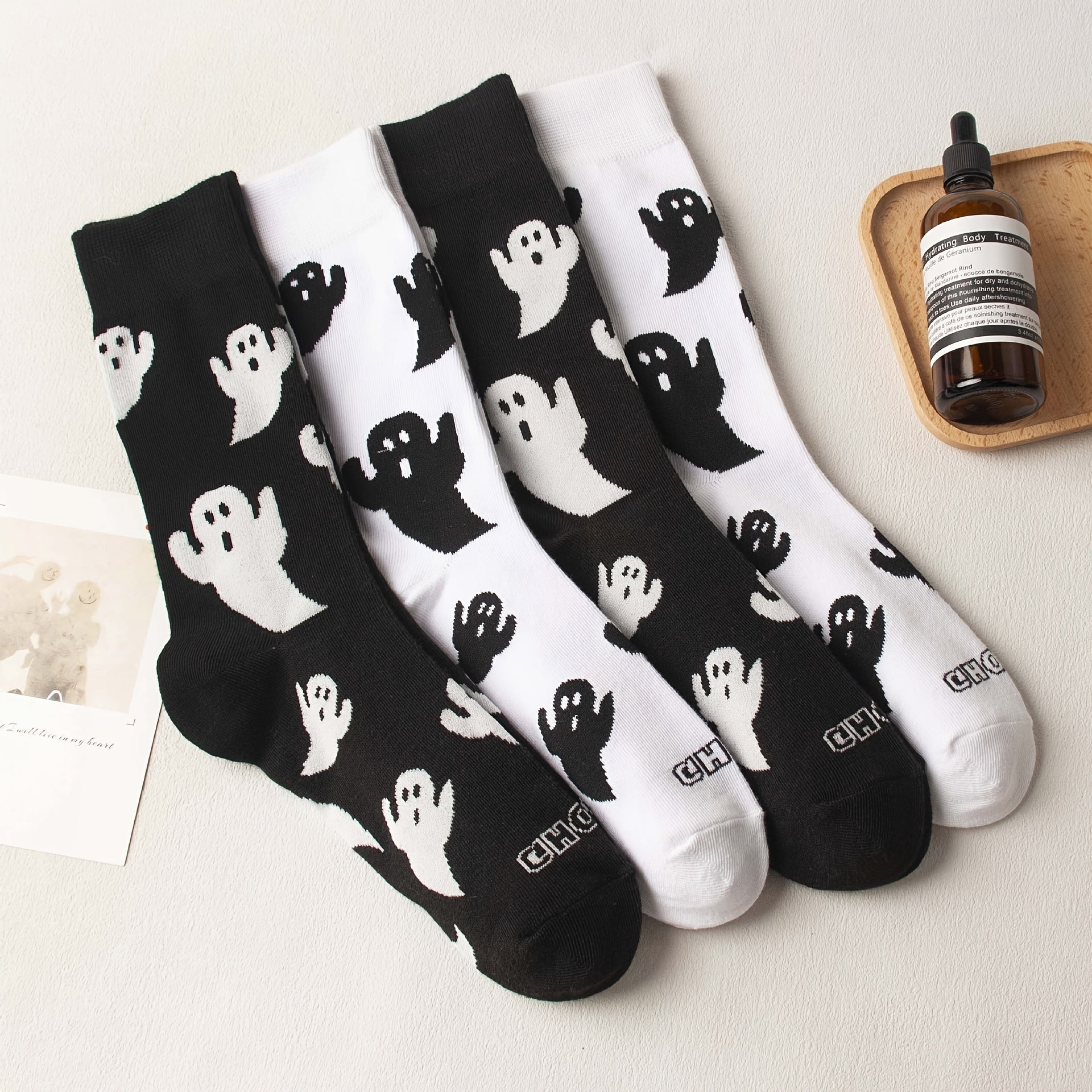 Ghost Print Comfy Socks Women's Stockings
