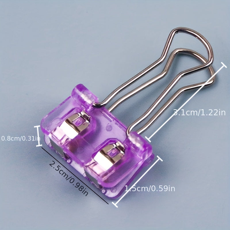 20pcs Morandi Acrylic Binder Clips for Students Desktop Storage