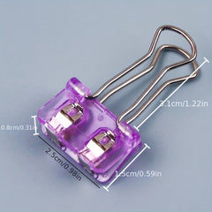 20pcs Morandi Acrylic Binder Clips for Students Desktop Storage