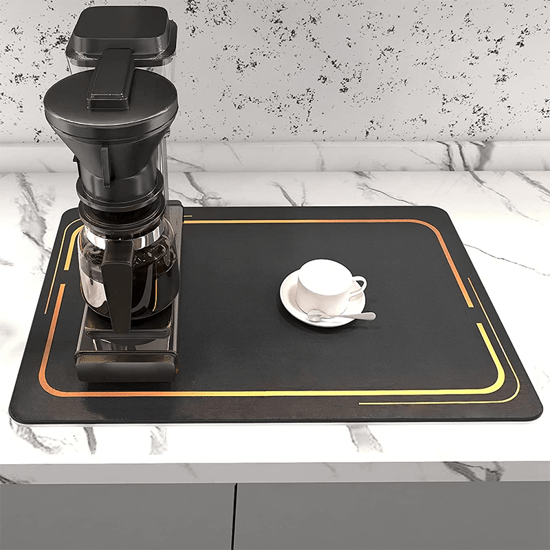 Coffee Bar Mat Absorbent Dish Drying Mat Non Slip Drying Pad