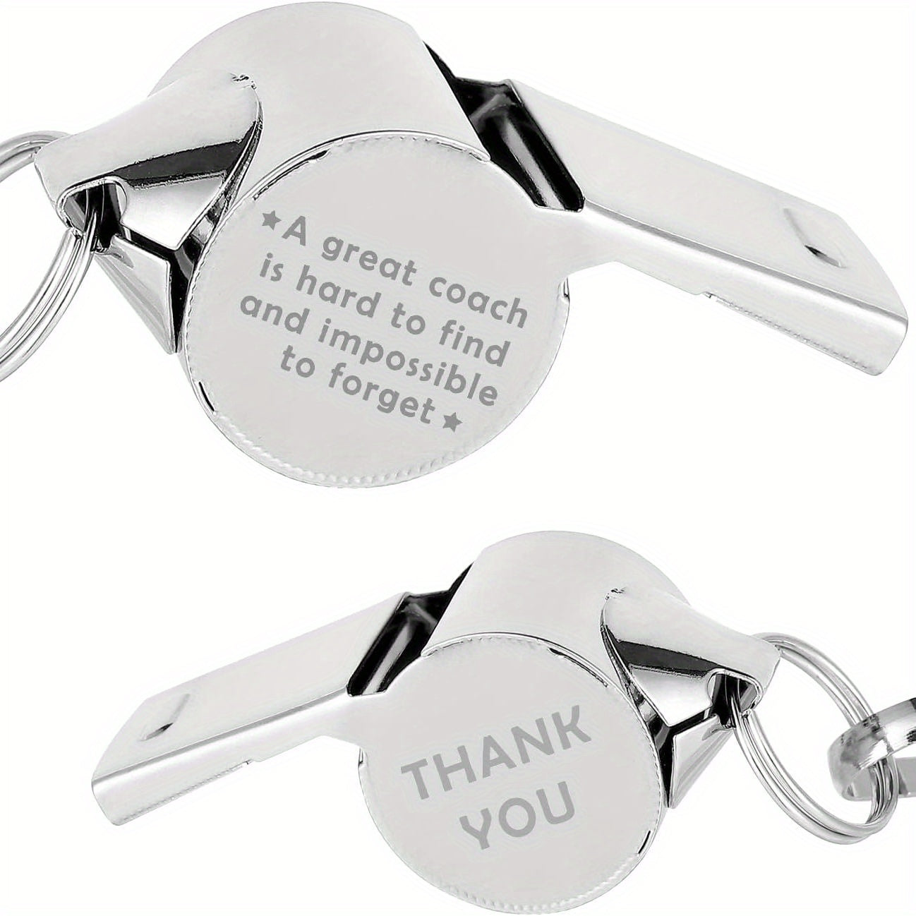 Silver Stainless Steel Whistle With Lanyard - Coach's Gift Halloween