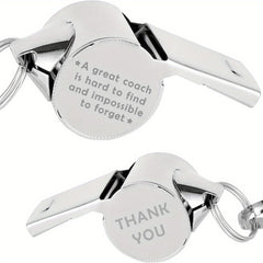 Silver Stainless Steel Whistle With Lanyard - Coach's Gift Halloween